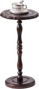 Solid Wood <b>Round</b> Side <b>Table</b>, <b>Small</b> Drink <b>Table</b> for <b>Small</b> Spaces, Modern End <b>Table</b> Accent Nightstand for Bedroom, Living Room, - Product Image 4