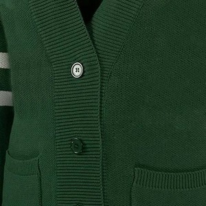 Women's Green Knitted <b>Cardigan</b> V-Neck Long Sleeve Solid Color <b>Button</b> Front Autumn Classic Style Fully Customized <b>Cardigans</b> - Product Image 5