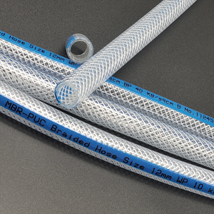 Manguera de PVC Transparente Trenzada Ascent India, 12.5mm DI x 17mm DE, con Franja Azul Reforzada, para Agua y Aire - Product Image 3