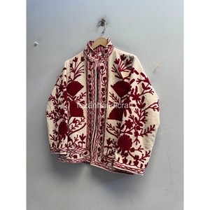 Unisex <b>Women</b> <b>Velvet</b> Jacket Boho Suzani Jacket Floral Embroidery Jacket Inside Cotton Lining Winter Jacket - Product Image 2