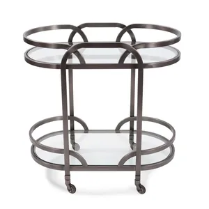 Modern Handmade Metal <b>Decorative</b> Utility Trolley with Contemporary Design Spacious Storage ShelvesWorld Trend Eco-Friendly - Product Image 2