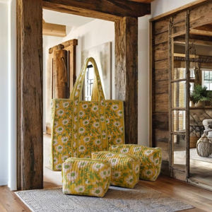 Juego de Bolsas de Compras Bohomin Ecológicas, Acolchadas, de Algodón, Estilo Bohemio, 4 Piezas, Color Amarillo Solado - Product Image 4