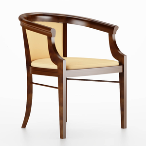 Sillón de Madera Maciza de Alta Gama con Tapicería de Cuero Sintético Beige, Diseño Clásico de Silla de Capitán - Product Image 2