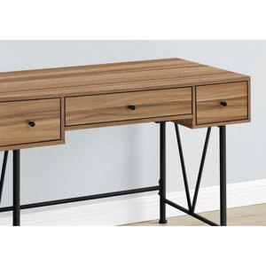 Scrivania per Computer da 48 Pollici per Casa e Ufficio con Laminato Marrone e Metallo Nero, Stile Transizionale con Cassetti Portaoggetti - Product Image 3