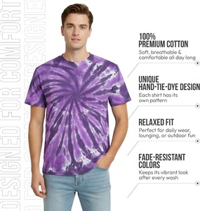 T-shirt tie-dye tendance pour homme, manches courtes, motif tourbillon unique, coupe décontractée, style affirmé - Product Image 5