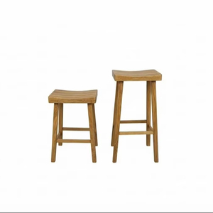Juego de 2 Taburetes Modernos de Madera con Asiento Curvo - Taburete para Barra/Cocina/Encimera para Muebles del Hogar - Product Image 1