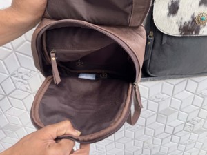 Nouveauté : Sac à dos en cuir véritable, motif cuir de vache western, sacs d'école, style bohème, unisexe, sac à dos de créateur de haute qualité - Product Image 6