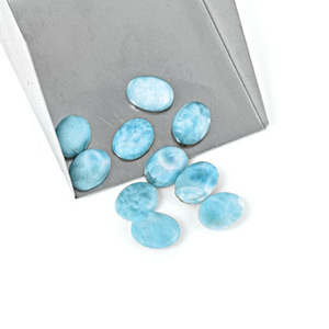 Larimar Natural del Caribe, Cabujón Suelto, Corte Redondo y Ovalado, Piedras Azules, Todos los Tamaños Calibrados Disponibles para Fabricantes de Joyería - Product Image 2