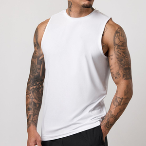 Custom Hot Sales New Arrivals Polyester/Cotton Breathable Knitted Customized Color Unisex Gym <b>Vest</b> Tank Top Men Plus Size - Product Image 5