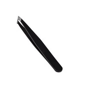 แหนบดึงขนตาสแตนเลสแบบแม่นยำ ปลายเรียบ สีดำ - Product Image 3