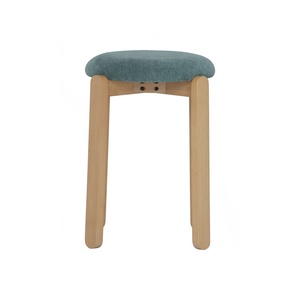 Modern Minimalist Durable Stackable Ocean Green Fabric <b>Stool</b> Natural Beech Wood Legs Apartment <b>Bedroom</b> Dining <b>Stool</b> - Product Image 2