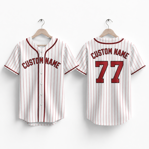 Camiseta de Béisbol Personalizada con Rayas, Uniforme Deportivo Transpirable con Botones para Hombre, Ropa de Equipo con Impresión Serigrafiada, Talla Adulto Unisex - Product Image 1