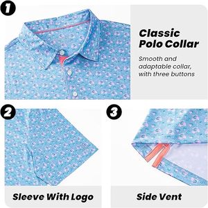 Chemises polo pour hommes 100% coton, légères et performantes, à manches courtes, en vente en ligne à prix abordable - Product Image 2
