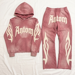 Wholesale Solid Lightweight Winter Oversize Hooded <b>Tracksuit</b> Unisex Custom Logo Blank Pullover Thick Fleece 100% Cotton - Product Image 4