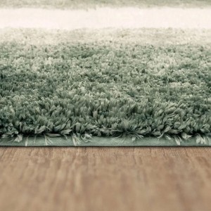 Tapis de bain moderne en coton, rectangulaire, épais, tufté, antidérapant, avec dos en caoutchouc, vert, pour usage domestique - Product Image 3