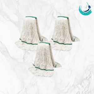 KSR Premium White Quick <b>Dry</b> Cotton <b>Mop</b> High Quality Reusable Design Efficient 4 Side Wringing System Durable 2" Green Band - Product Image 4