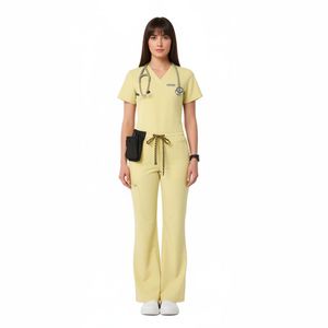 Fournisseur en gros de tenues de travail confortables pour hôpitaux, ensemble de blouses médicales OEM, ensemble de blouses d'infirmière, uniforme médical respirant sur mesure - Product Image 6