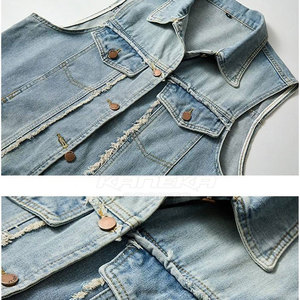 Gilet en jean d'hiver pour homme, vêtement classique pour tous les jours, avec matière douce et fermeture à boutons, service OEM - Product Image 4