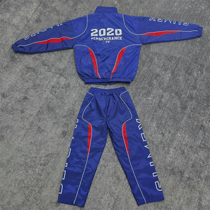 Custom Polyester Zip up Blank Oversized Reflective Waterproof Windproof Nylon <b>Jacket</b> and <b>Track</b> Pants Jogger Sets Nylon Tracksuit - Product Image 2