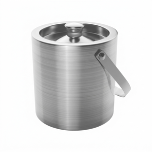 Customized Stainless Steel round Airtight Double Wall Ice Bucket with Lid Multi-Function <b>Metal</b> Bucket - Product Image 1