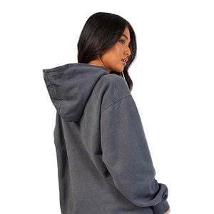 Ensemble de survêtement polaire d'hiver pour femme grande taille, 100 % coton, avec sweat à capuche et pantalon de jogging, motif uni, services OEM personnalisables - Product Image 3