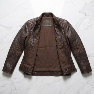 Ventes en gros de vestes en cuir d'agneau véritable pour hommes KADIA, imperméables et coupe-vent, manteaux d'hiver en cuir pour hommes, vestes de motard personnalisées - Product Image 4