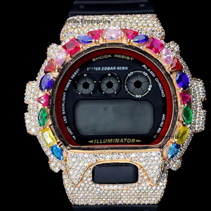 Étui de luxe arc-en-ciel serti de pierres, style hip-hop, plaqué or, argent 925, étui personnalisé pour homme - Product Image 2