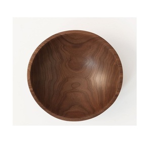 Wooden Bowl Minimalist Design Natural Wood Finish Food Serving Bowl For Dining <b>Table</b> Salad Fruit <b>Storage</b> Wooden Bowl - Product Image 1