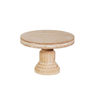 Carved Wood Dessert Pedestal Decorative Engraved Column Wooden Cake Riser Countertop Food Display Holder for Catering - Product Image 2