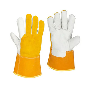 Guantes de Soldadura de Piel de Cabra, Resistentes al Calor, Duraderos, con Puño de Seguridad, para Uso General - Product Image 1