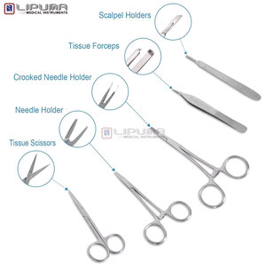 Complete Suture Practice <b>Kit</b> Veterinary Students Premium Silicone Suturing Pad Pre-Cut Wounds Threads <b>School</b> Medic Instruments - Product Image 3