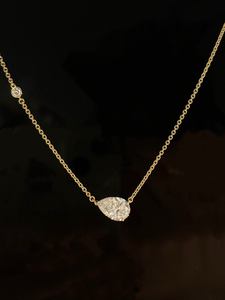 Collar con Colgante de Moissanita Brillante en Forma de Luna Plateada de Lujo ZAWO HOUSE, Cadena Chapada en Oro y Rodio para Regalo de Boda o Fiesta - Product Image 3