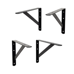 Heavy Duty L Shape Metal <b>Triangle</b> Wall <b>Bracket</b> Black Floating <b>Shelf</b> Support <b>Bracket</b> for DIY Home Use ADONG A04 - Product Image 1