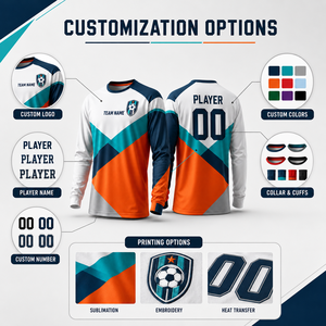 Camiseta de fútbol personalizada de manga larga para niños, camiseta de fútbol transpirable para equipos juveniles con nombre, número y logotipo personalizados - Product Image 4