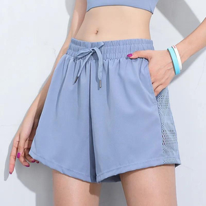 Nuevos pantalones cortos deportivos de cintura alta para mujer, largos, para gimnasio, correr, tenis, ciclismo, de poliéster/nailon, estampados, de secado rápido y transpirables. - Product Image 4