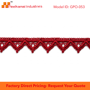 10mm <b>Red</b> Geometric Guipure GPO Lace Trim Customizable Manufacturer 20 Meter Packing for Footwear Bags Crafts Decor Hair <b>Bows</b> - Product Image 6