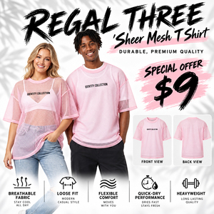 Camiseta Transparente de Malla Oversize para Hombre y Mujer, con Estampado de Letras, 100% Poliéster, Sexy, a la Moda, Unisex - Product Image 1