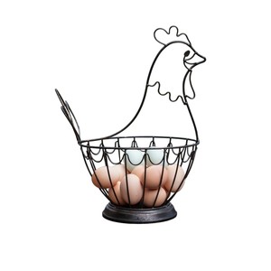 Black Metal Wire <b>Egg</b> Holder For Kitchen Countertop Durable Iron Fresh <b>Egg</b> Storage Basket & Organizer For Home And Restaurant - Product Image 2