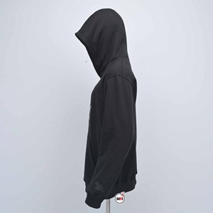 Sweat-shirt à capuche noir pour homme, logo fleur de lys brodé, poche avant, vêtement décontracté d'automne, coupe classique, molleton de coton personnalisable - Product Image 4