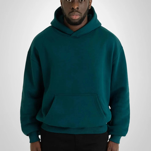 Sweat à capuche surdimensionné de haute qualité 500 g/m², logo personnalisé, unisexe, noir, lourd, pour hommes - Product Image 1
