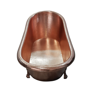 Bañera de cobre martillado de una sola pieza con patas de gato, independiente, de lujo, para hoteles, resorts, spas, villas y diseño de interiores - Product Image 6