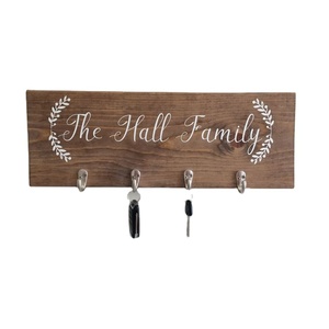 Trending Personalized Wooden <b>Wall</b> Hook Rack Family Name Coat Hanger Custom Home Decor Entryway Organizer Storage Hooks - Product Image 1