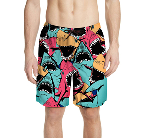 Shorts de bain pour hommes, légers, respirants, à séchage rapide, élégants, avec cordon de serrage, 100% polyester, pour la plage - Product Image 6