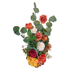 4 Pezzi Fiori Artificiali Arancioni Alti 44,5 cm per Decorazioni di Sedie e Corridoi Nuziali, Composizioni Floreali Artificiali - Product Image 1