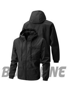Veste coupe-vent noire pour homme à manches longues, vêtements d'extérieur toutes saisons - Product Image 1