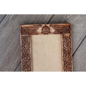Ornate Wooden Photo <b>Frame</b> Rectangular Vertical Tabletop Digital Printing Full Color Patterned Design - Product Image 5
