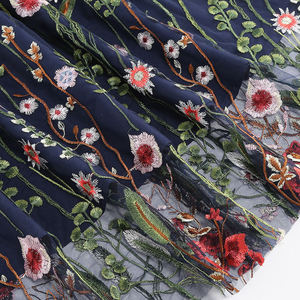 Jupe midi en tulle à fleurs rouge et noir pour femme, taille haute élastique, plissée en maille, double couche respirante, style empire, tendance - Product Image 6