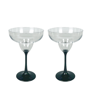 Copas de Margarita de Plástico con Tallo Negro para Cócteles - Product Image 1