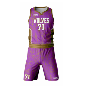 Ensemble de maillots de basket-ball de haute qualité, imprimé numérique, grande taille, respirant, séchage rapide, antibactérien, pour hommes adultes - Product Image 1