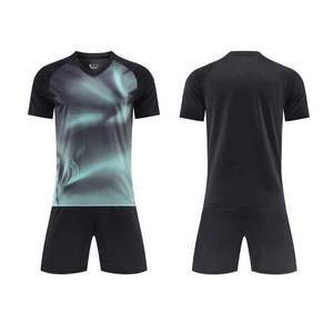 custom sublimation <b>soccer</b> jersey set mens quick dry football uniform black mint green graphic shorts team training kit soccerwea - Product Image 1